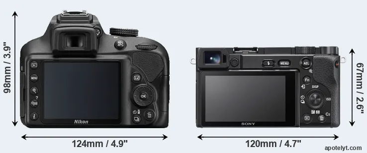 Comparison D3400 or A6100 rear