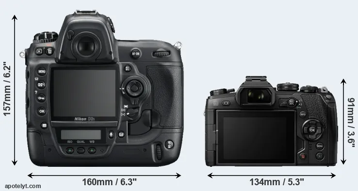 Comparison D3S or E-M1 II rear