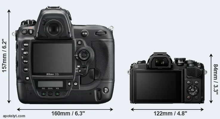 Comparison D3S or E-M10 III rear