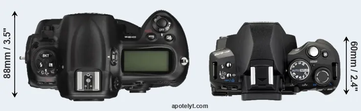 Compare D3X versus E-620 top