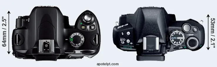 Compare D40 versus E-410 top