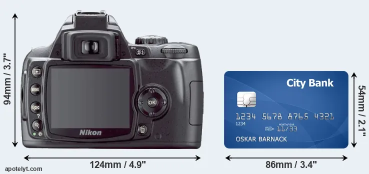 D40X and credit card rear side