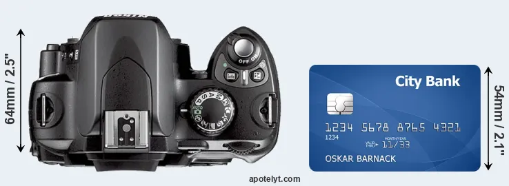 D40X versus credit card top view