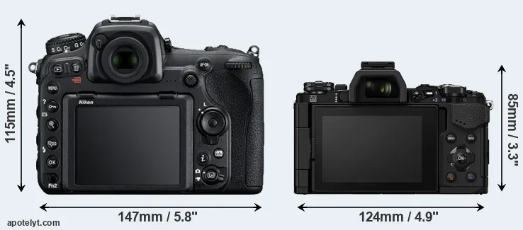 Comparison D500 or E-M5 II rear