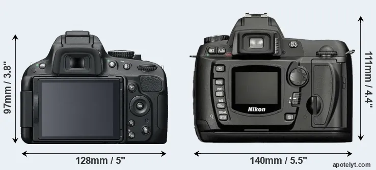 Comparison D5100 or D70 rear