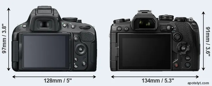 Comparison D5100 or E-M1 III rear