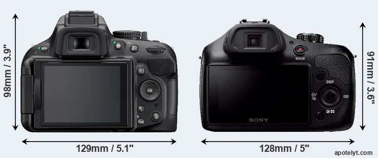 Comparison D5200 or A3000 rear