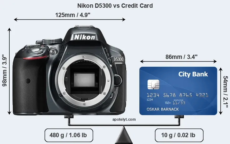 Nikon D5300 vs credit card front