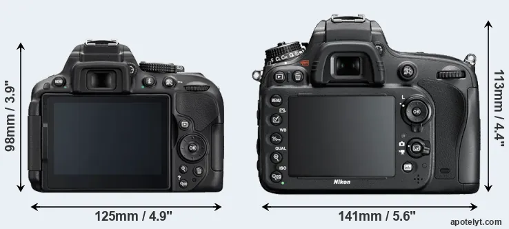 Comparison D5300 or D600 rear