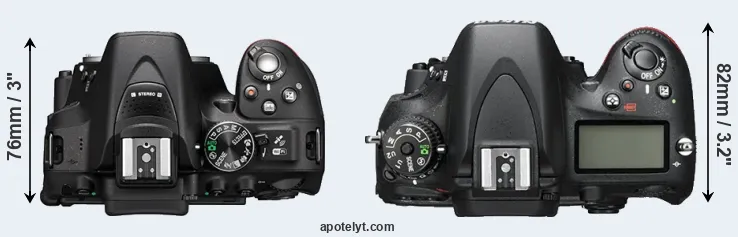 Compare D5300 versus D600 top