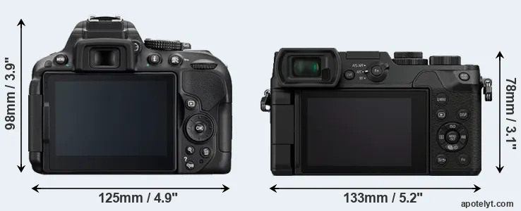 Comparison D5300 or GX8 rear