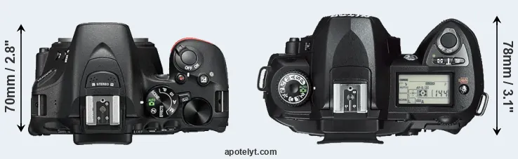 Compare D5500 versus D70s top