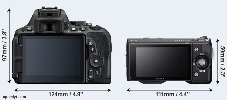 Comparison D5500 or NEX-5N rear