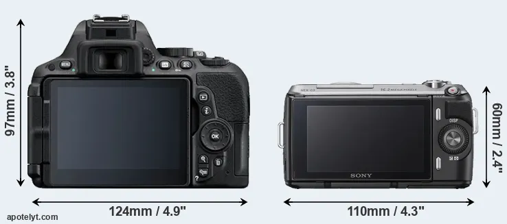Comparison D5500 or NEX-C3 rear
