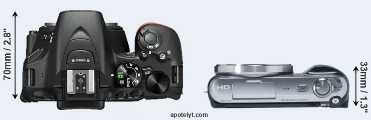 Compare D5500 versus NEX-C3 top