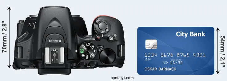 D5600 versus credit card top view