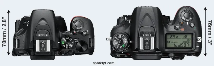 Compare D5600 versus D7200 top