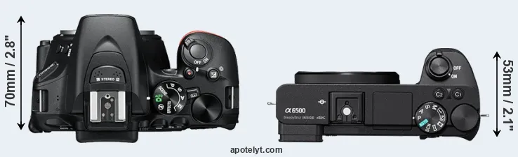 Compare D5600 versus A6500 top