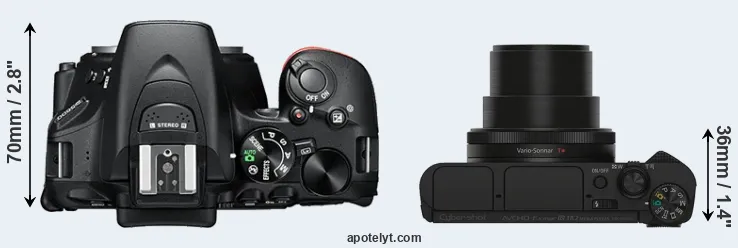 Compare D5600 versus HX90V top