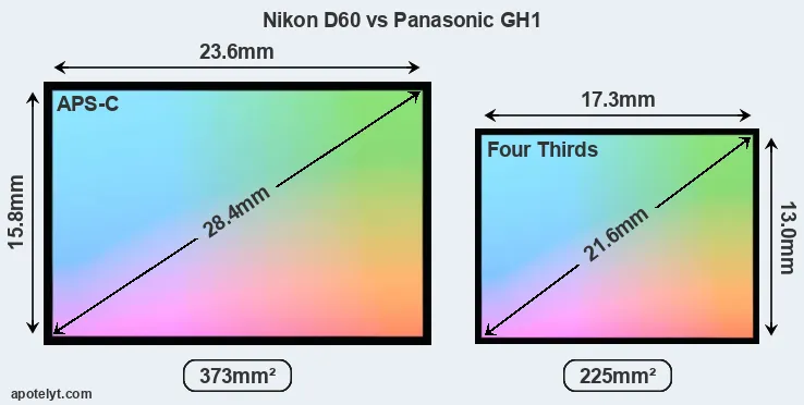 Nikon D60 and Panasonic GH1 sensor measures