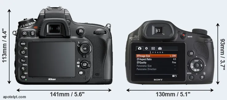 Comparison D600 or HX350 rear