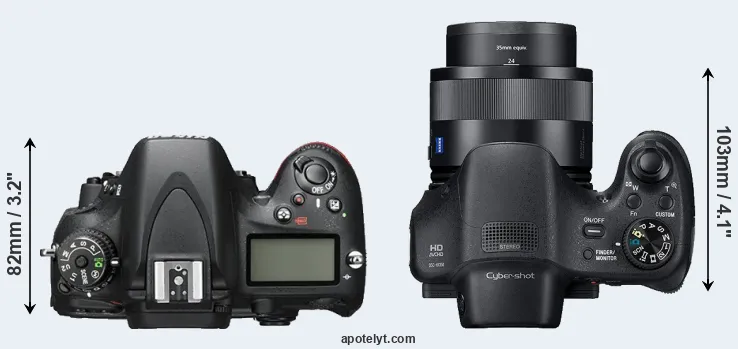 Compare D600 versus HX350 top