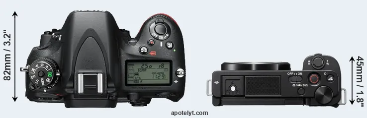 Compare D610 versus ZV-E10 top