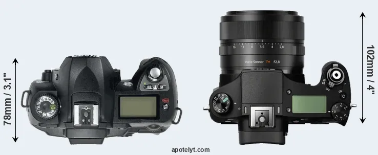 Compare D70 versus RX10 top