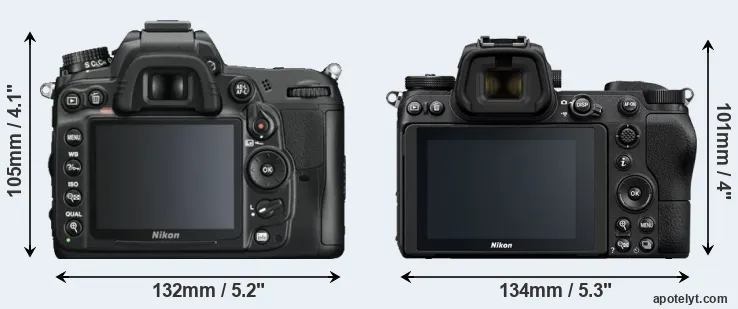 Comparison D7000 or Z6 rear