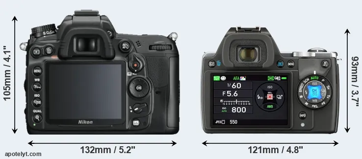 Comparison D7000 or K-S1 rear
