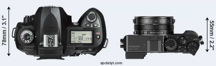 Compare D70s versus LX100 top