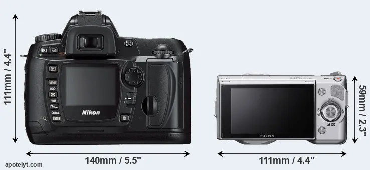 Comparison D70s or NEX-5 rear