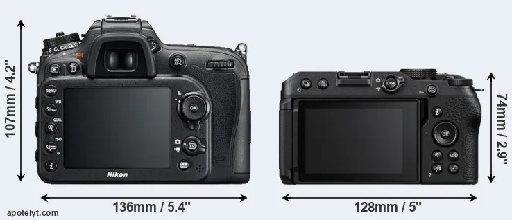Comparison D7200 or Z30 rear