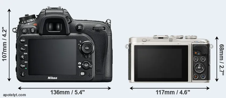 Comparison D7200 or E-PL9 rear