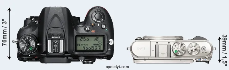 Compare D7200 versus E-PL9 top