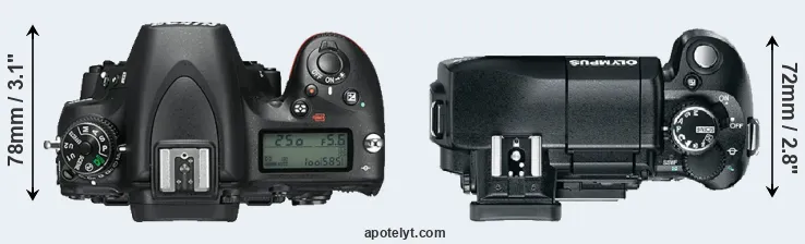 Compare D750 versus E-330 top