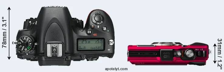 Compare D750 versus TG-4 top