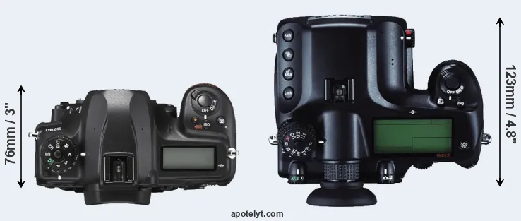 Compare D780 versus 645Z top
