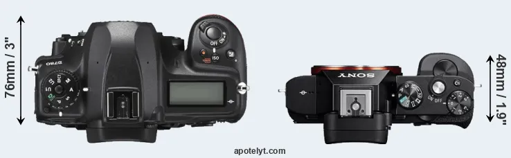 Compare D780 versus A7 top