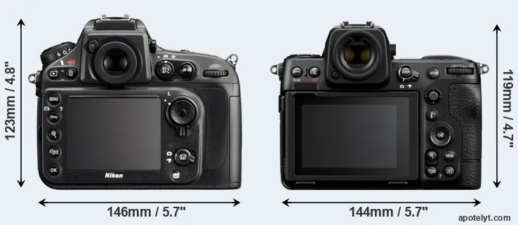 Comparison D800 or Z8 rear