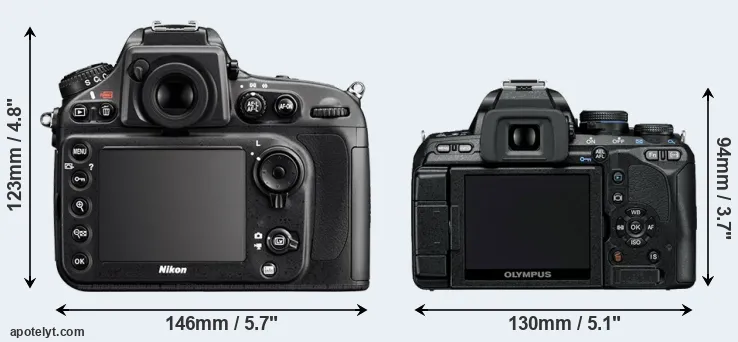 Comparison D800 or E-600 rear