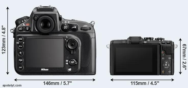 Comparison D800 or E-PL7 rear