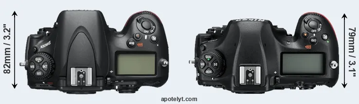 Compare D800E versus D850 top