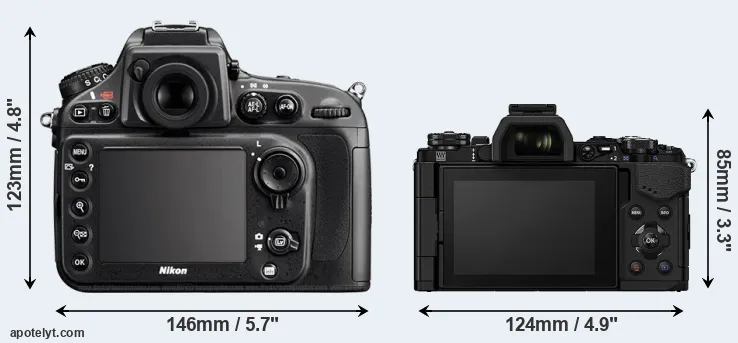 Comparison D800E or E-M5 II rear