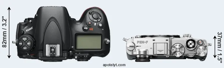 Compare D800E versus PEN-F top