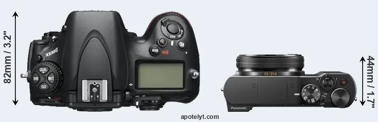 Compare D800E versus ZS100 top