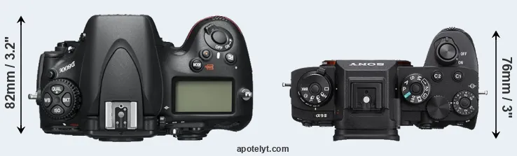 Compare D800E versus A9 II top