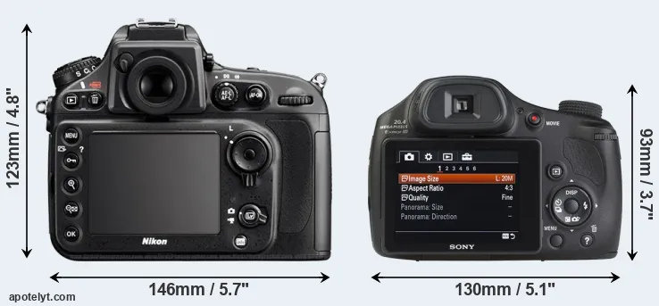 Comparison D800E or HX350 rear