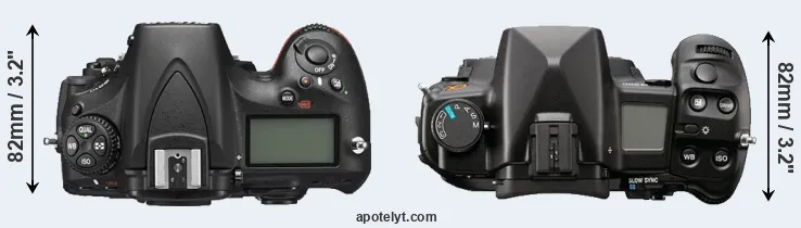 Compare D810 versus A900 top