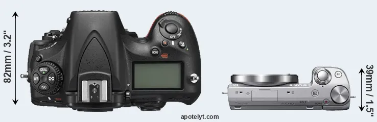 Compare D810 versus NEX-5T top